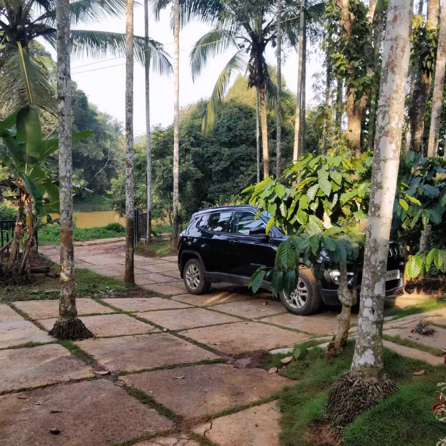 Outside the cottage at Lazyblue, Kabani Riverside