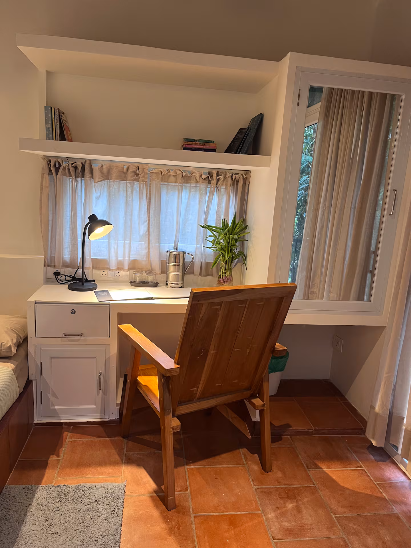 The workspace at The Writer's Cabin, Kabani Riverside