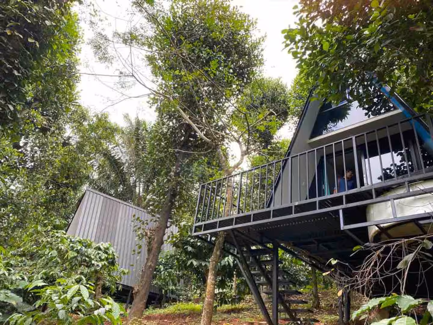 Outside the cottage at Lazyblue, Kabani Riverside, Wayanad